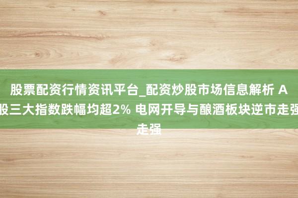 股票配资行情资讯平台_配资炒股市场信息解析 A股三大指数跌幅均超2% 电网开导与酿酒板块逆市走强